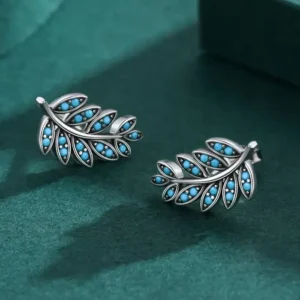 Blue Leafy Luxe Earrings