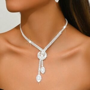 Twilight Leaf Elegance Necklace Earring Set