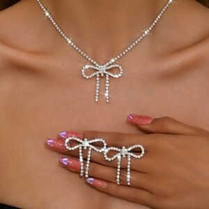 Bow Bliss Spark Necklace Earring Set
