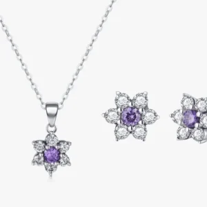 Elegant Floral Glow Necklace Earring Set